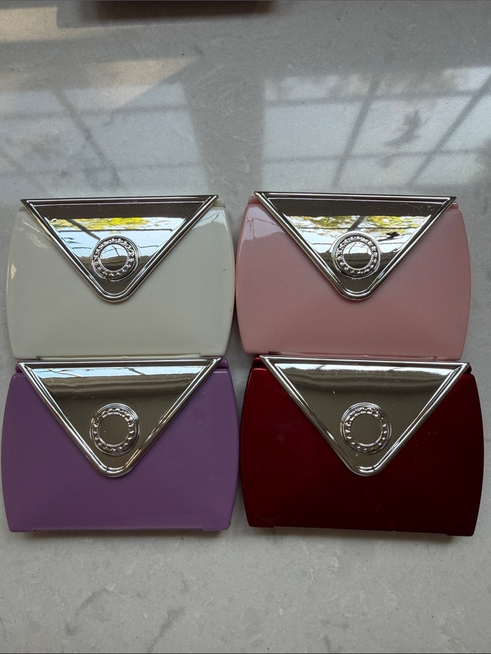 Women’s Compact Envelope Clutch - White, Pink, Lavender, Red